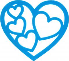 Подставка под горячее "Сердца" (синяя)
