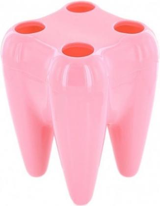 Подставка для зубных щеток "Зуб"(розовая)